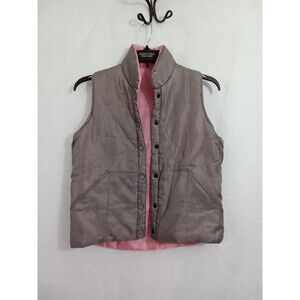 Pink‎ And Gray Womens Vest Medium Reversible snap